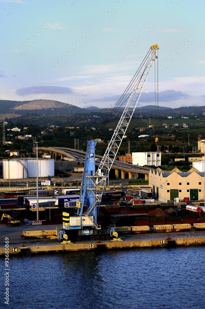Fototapeta premium Large blue Port Crane