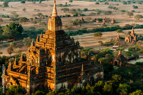 Impressive stone temple in Bagan Myanmar