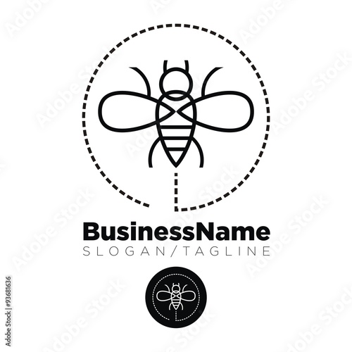 Honey Bee logo icon Vector