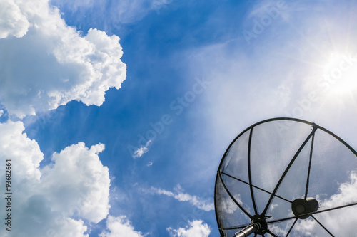Satellite dish on sky