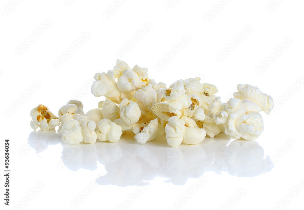 Popcorn isolated on the white background Popcorn isolated on the white background