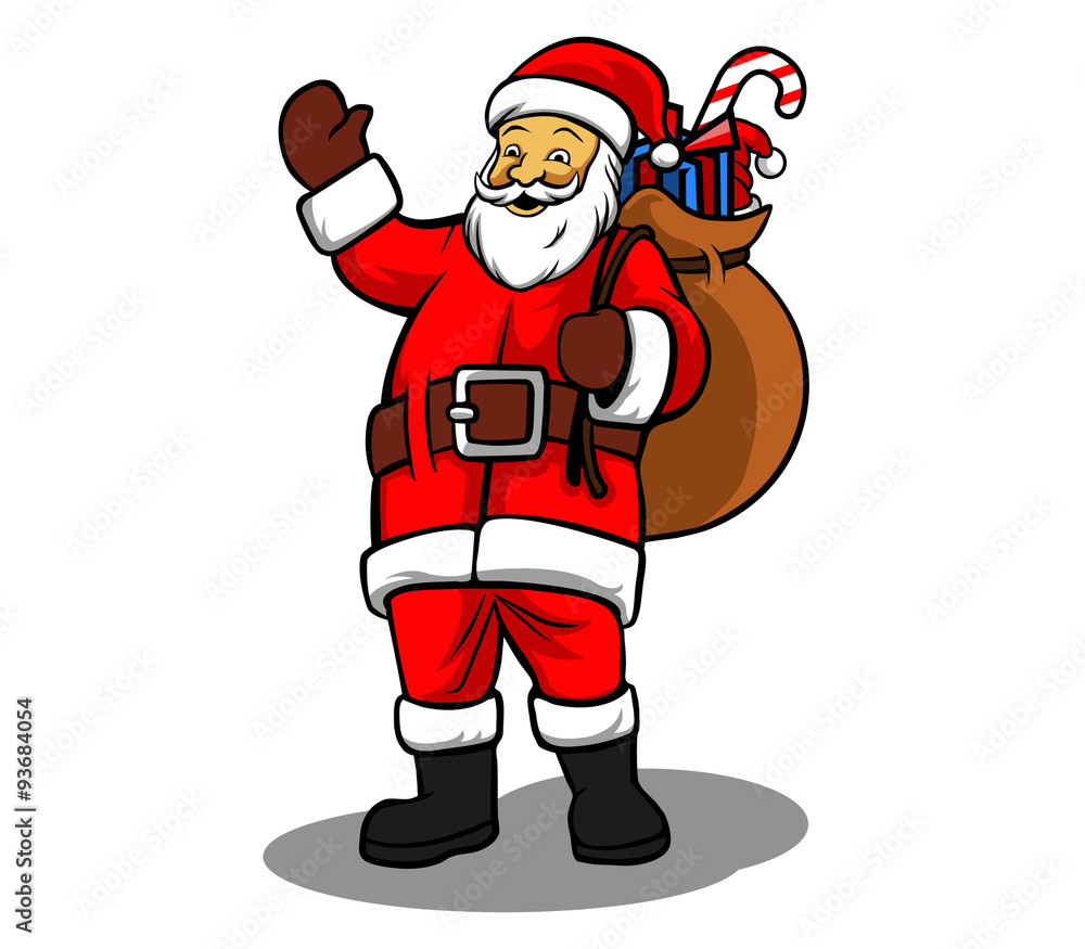vector illustration of Santa Claus bring sack of gifts. vector illustration of Santa Claus bring sack of gifts.