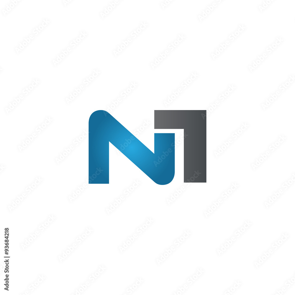 NI company linked letter logo blue NI company linked letter logo blue