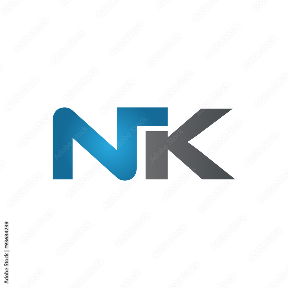 NK company linked letter logo blue NK company linked letter logo blue