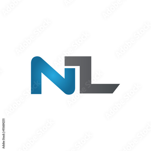 NL company linked letter logo blue