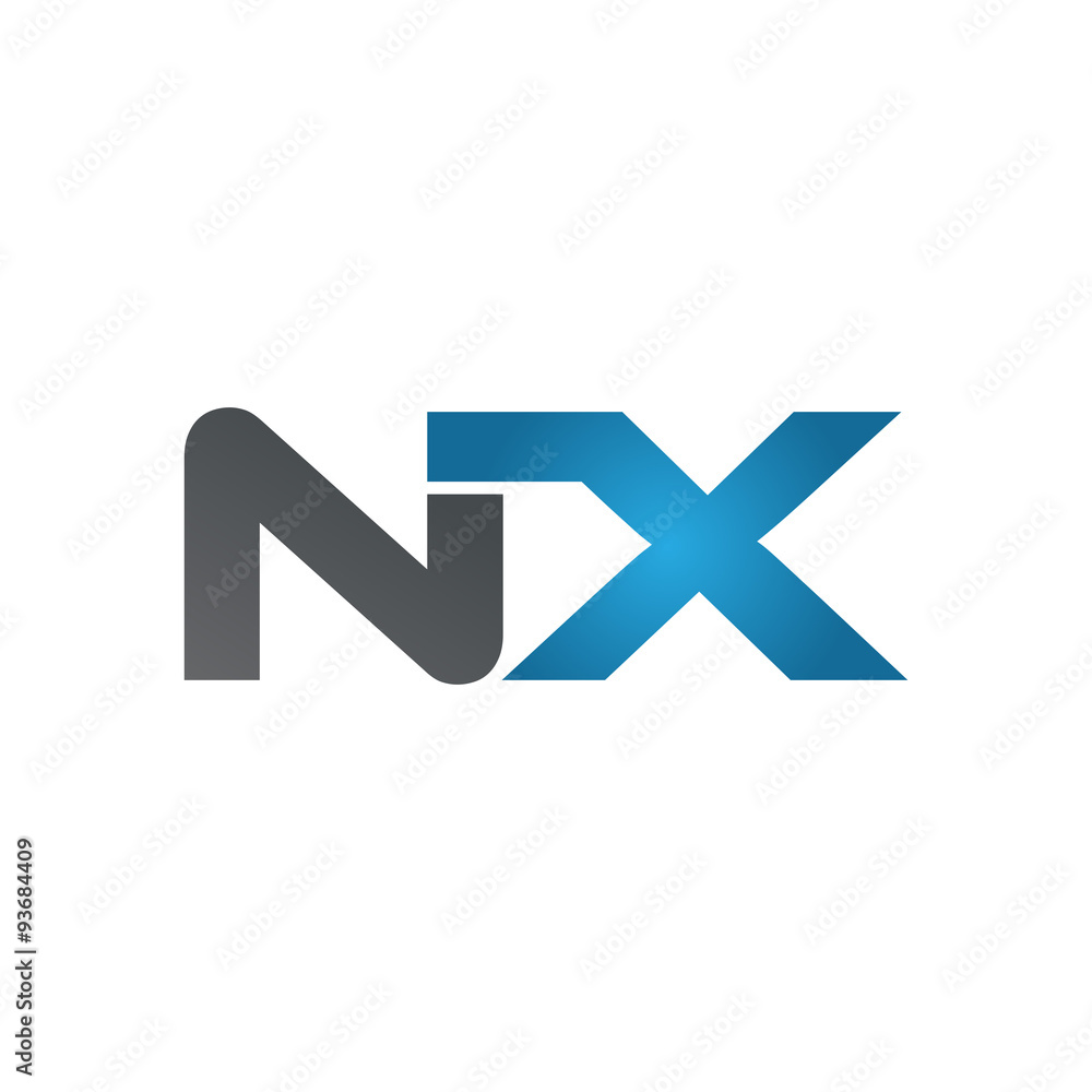 NX company linked letter logo blue NX company linked letter logo blue