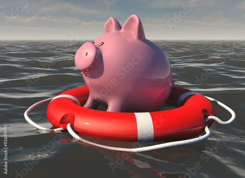 piggy bank savings rescue concept