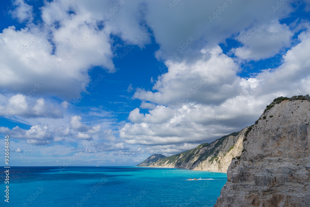 Obraz premium View over Porto Katsiki beach in Lefkas island
