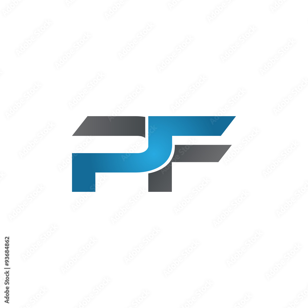 PF company linked letter logo blue PF company linked letter logo blue