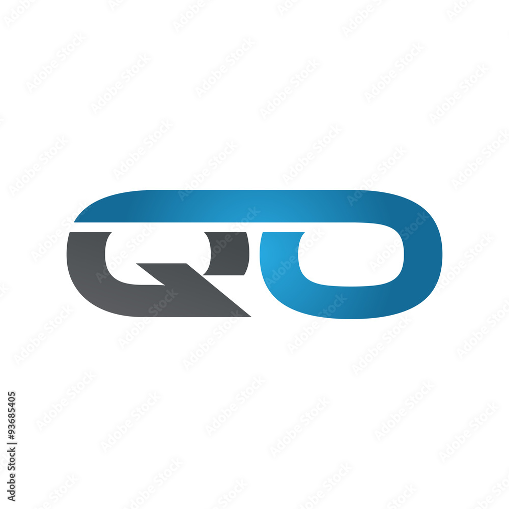 QO company linked letter logo blue QO company linked letter logo blue