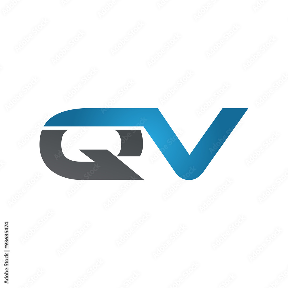 QV company linked letter logo blue QV company linked letter logo blue