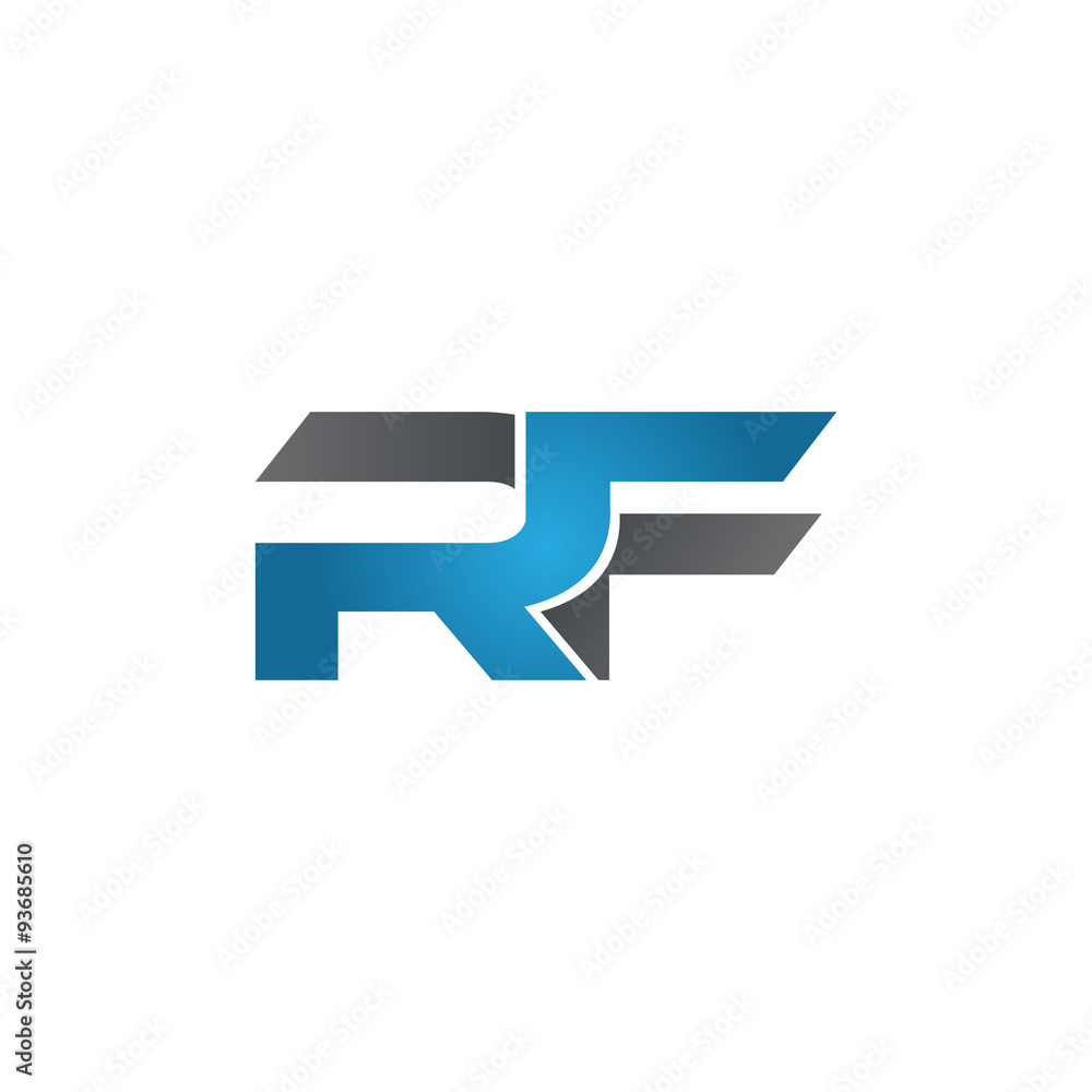 RF company linked letter logo blue RF company linked letter logo blue