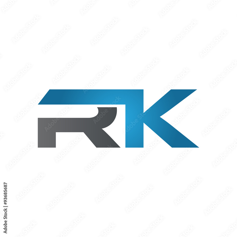 RK company linked letter logo blue RK company linked letter logo blue