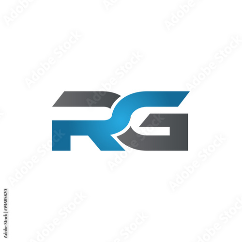 RG company linked letter logo blue