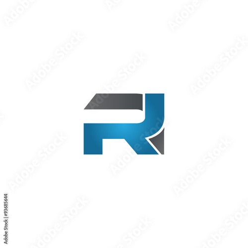 RI company linked letter logo blue