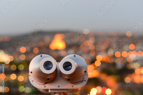 gray tourist binoculars