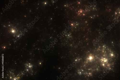 Starfield background with galaxies and nebulae - science fiction illustration