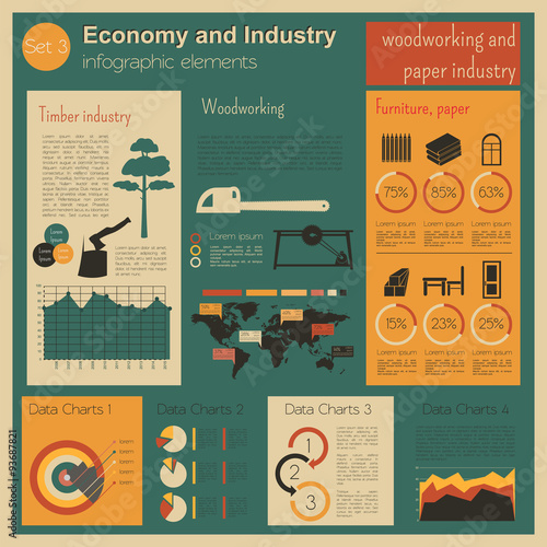 Economy and industry. Woodworking and paper industry. Industrial
