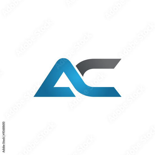 AC company linked letter logo blue