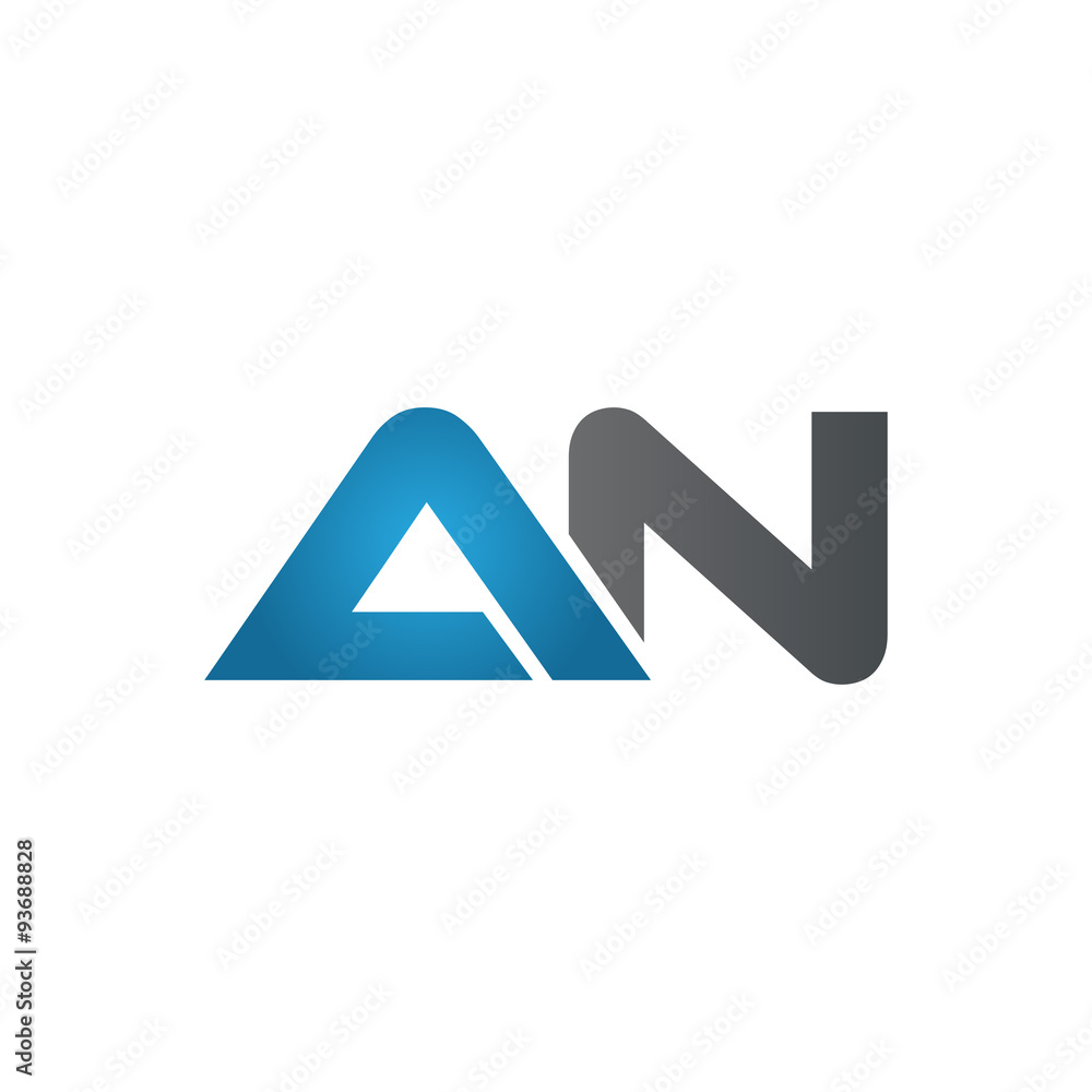 AN company linked letter logo blue AN company linked letter logo blue