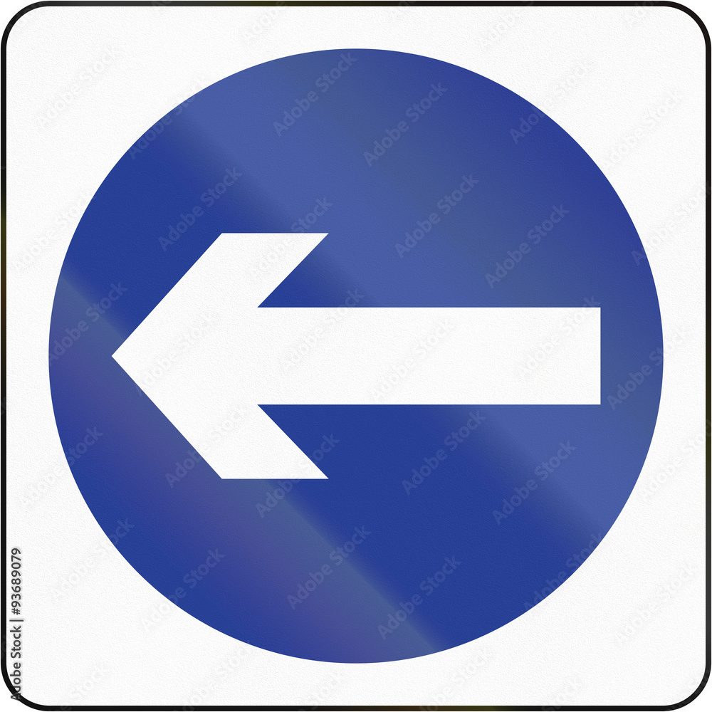 Bruneian traffic sign: Turn left Bruneian traffic sign: Turn left