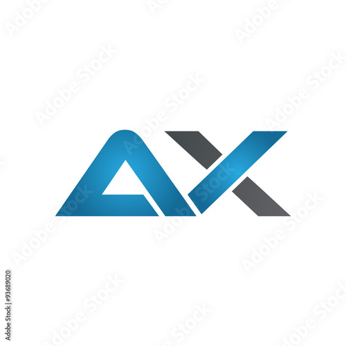 AX company linked letter logo blue