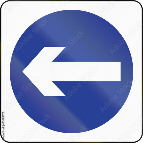 Bruneian traffic sign: Turn left Free Download Bruneian traffic sign: Turn left - GFXLoad