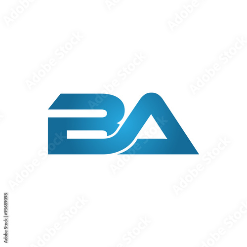 BA company linked letter logo blue