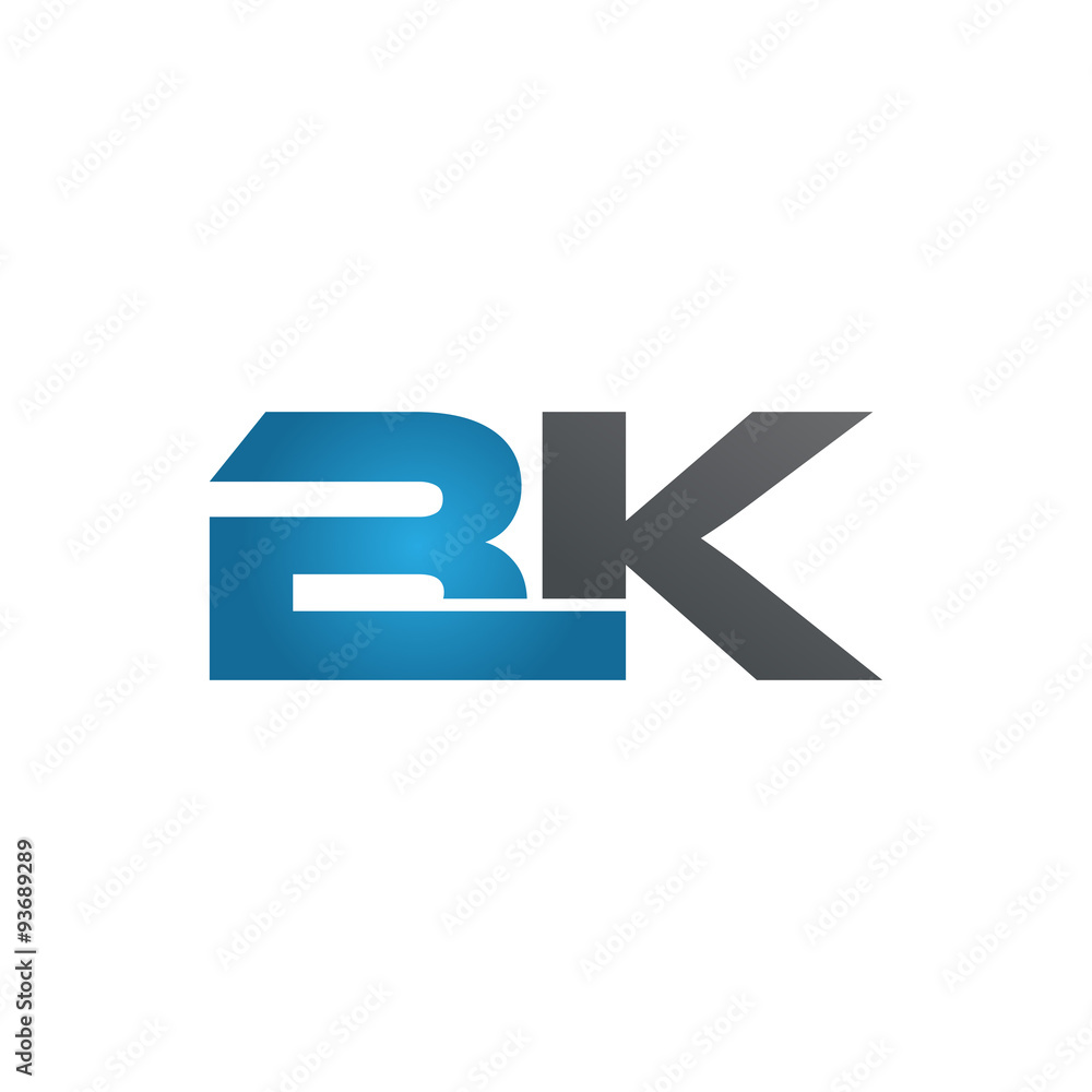BK company linked letter logo blue BK company linked letter logo blue