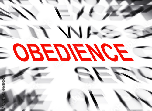 Photography Blured text with focus on OBEDIENCE