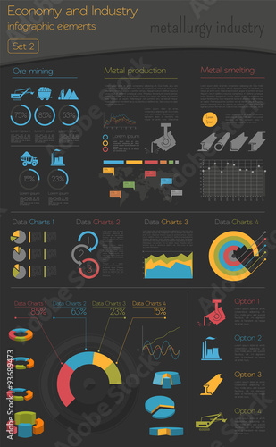 Economy and industry. Metallurgy industry. Industrial infographi