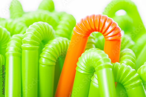 One in the crowd. Composition with bendy straws

