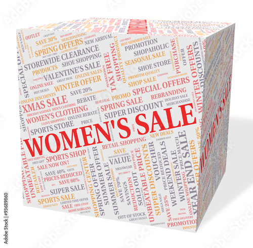 Women's Sale Shows Retail Promotion And Offers