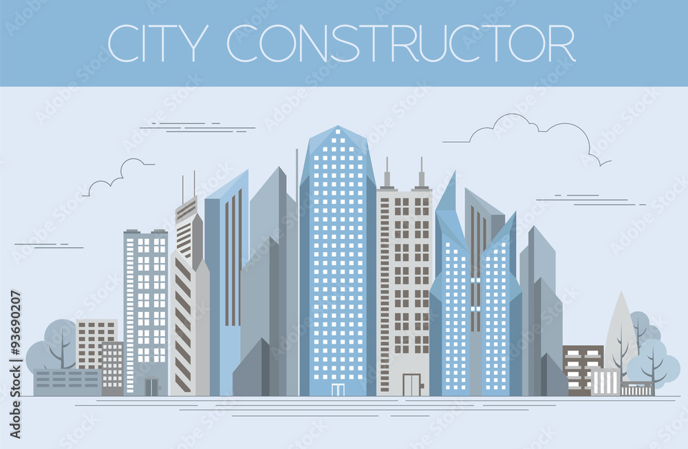 Great city map creator. Colour version. House constructor. House