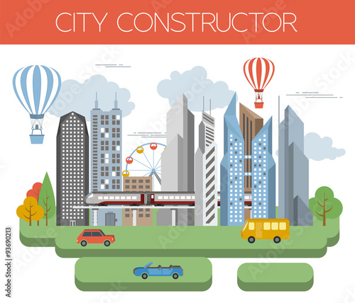 Great city map creator. Colour version. House constructor. House