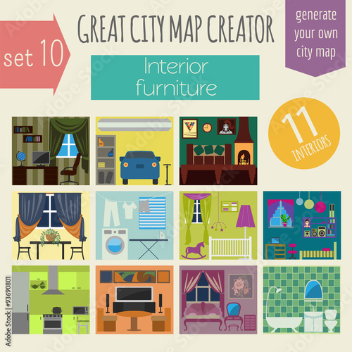 Great city map creator. House constructor.Interiors, furniture.