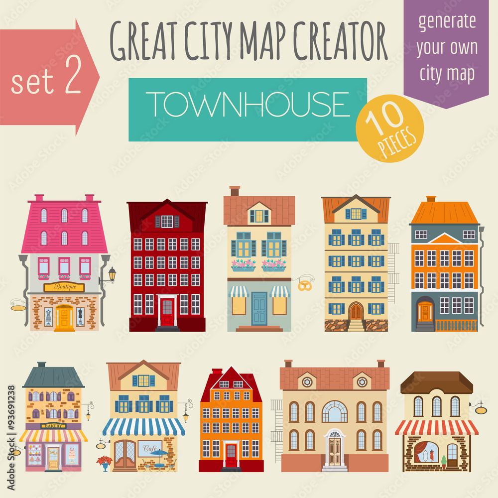 Great city map creator. House constructor. House, cafe, restaura