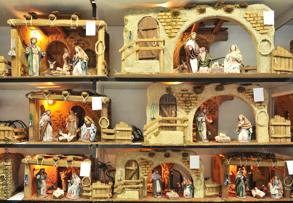 Figuras del Belén, mercadillo de Navidad