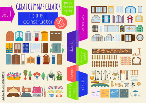 Great city map creator. House constructor. House, cafe, restaura