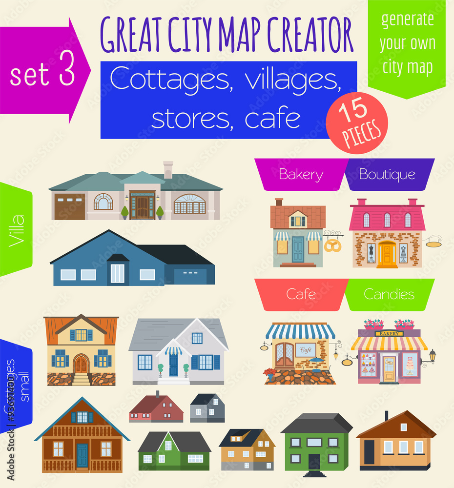 Great city map creator. House constructor. House, cafe, restaura