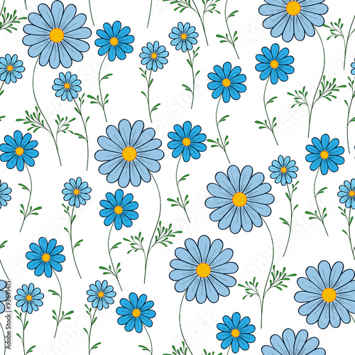 blue daisy on a white background