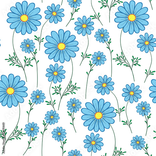 blue daisy on a white background