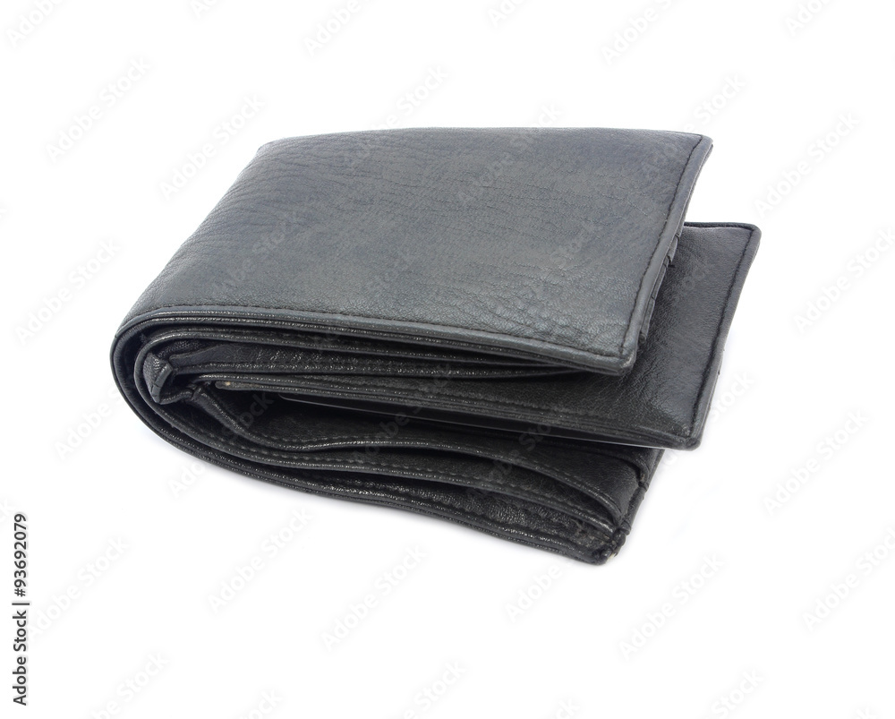 Old Brown wallet isolated on white background Old Brown wallet isolated on white background
