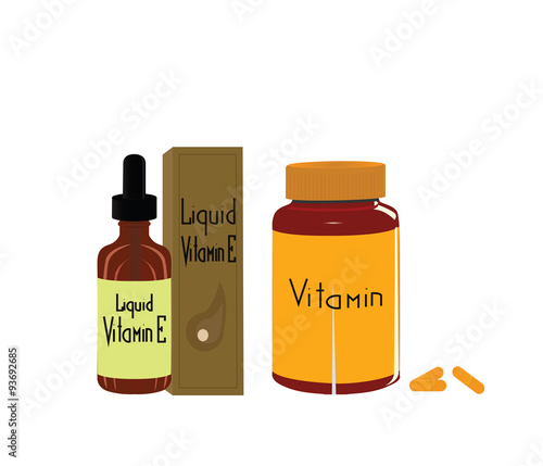 Background with the bottles of vitamins