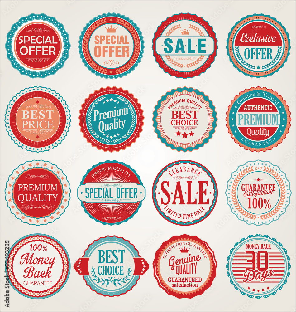 Obraz premium Set of vintage retro premium quality badges