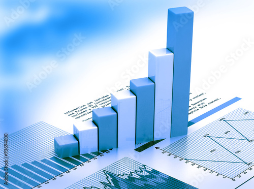 Stock Market Graph and business Bar Chart.