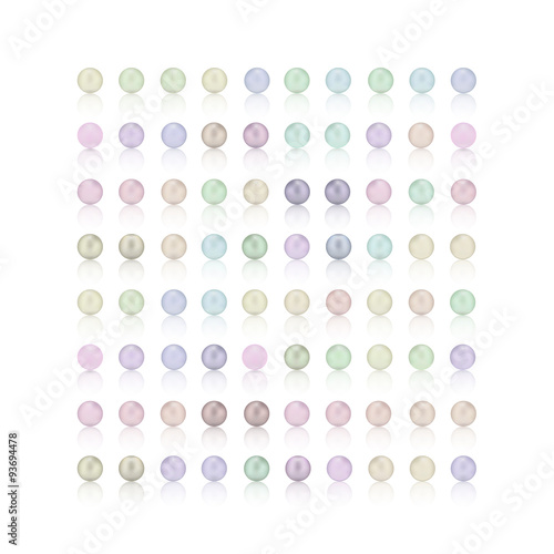 colorful pearls, colorful candy rams square, vector illustration