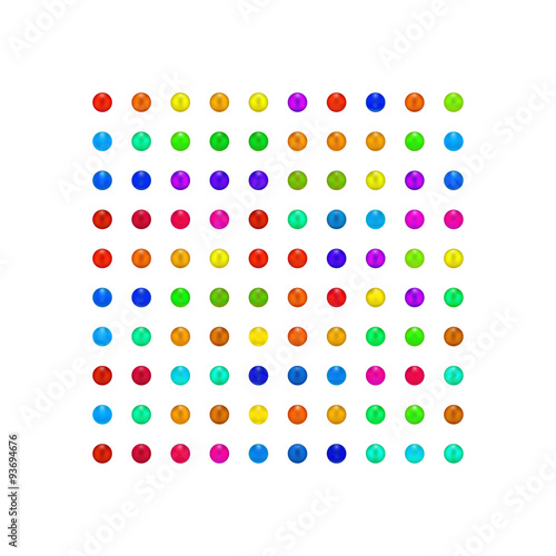 colorful pearls, colorful candy rams with white background, vector illustration