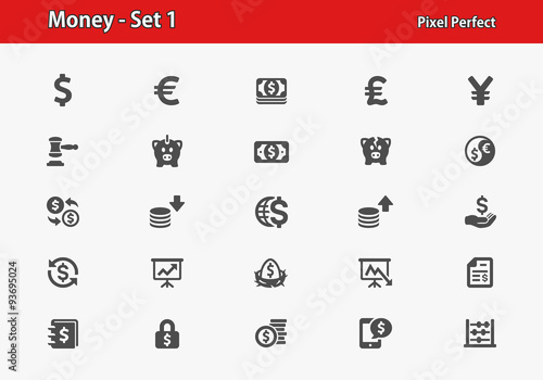 Money Icons. Professional, pixel perfect icons optimized for both large and small resolutions. EPS 8 format.