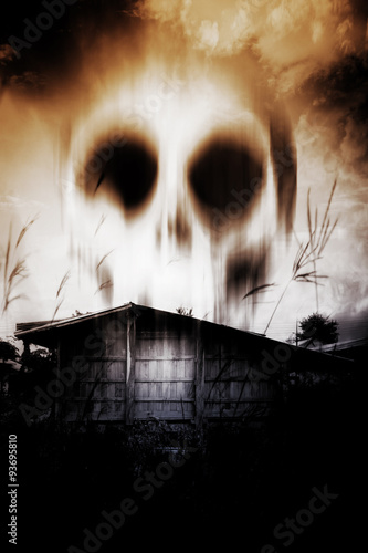 Haunted House,Horror Background For Halloween Concept or Book Cover Stock  Photo | Adobe Stock